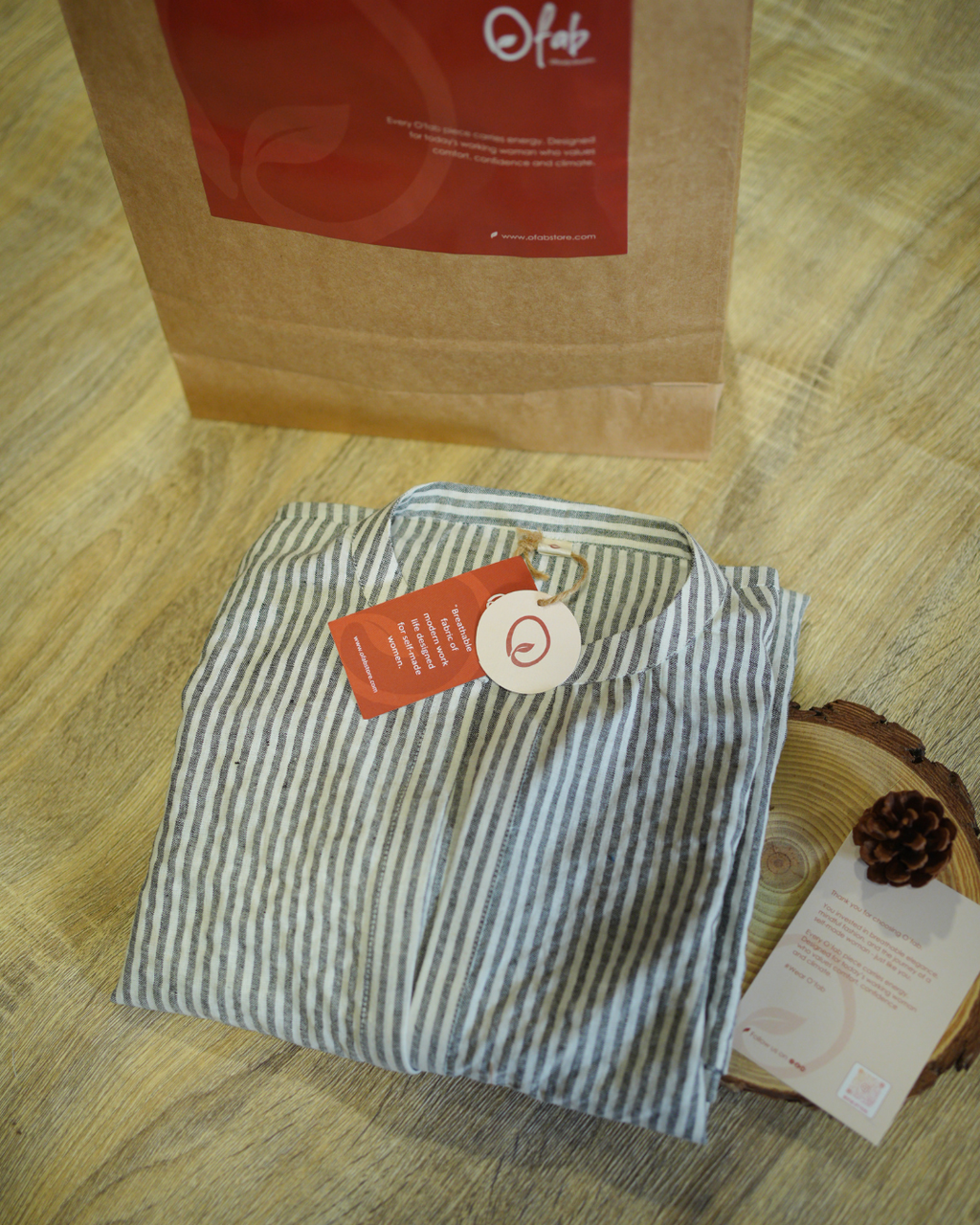 STRIPPED SHORT KURTHA WITH POCKET