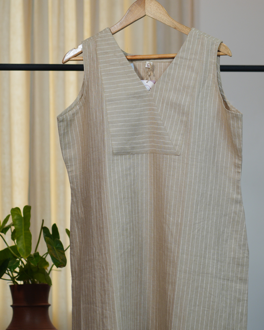 SLITTED STRIPED KURTHA